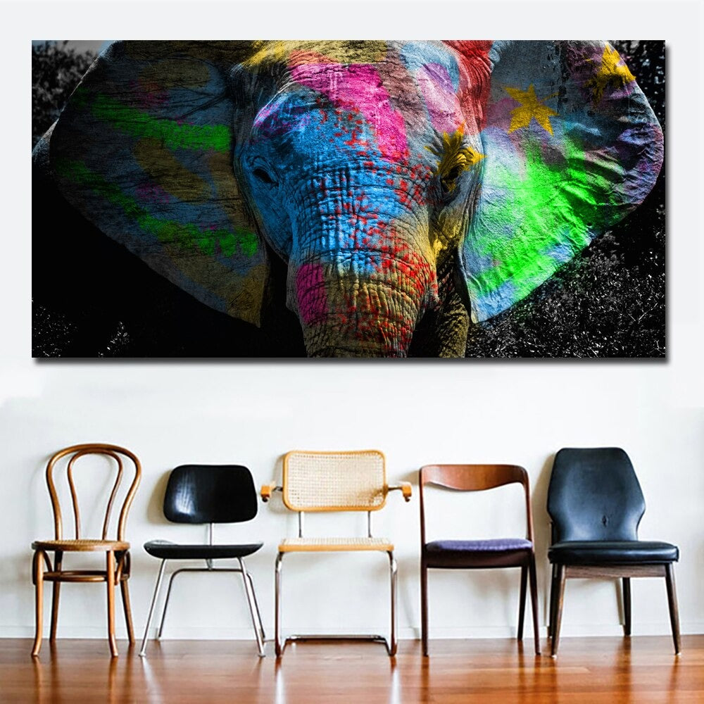 Elefante colorido Lienzo Artístico 1 Pieza - ARTYHC™