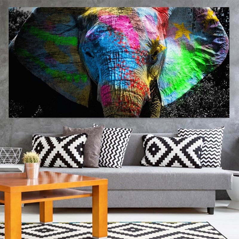 Elefante colorido Lienzo Artístico 1 Pieza - ARTYHC™