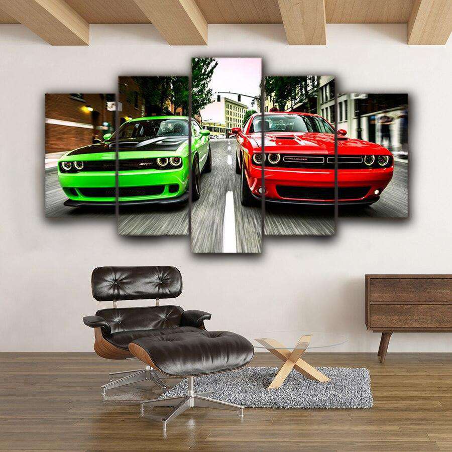 Verde y Rojo Lienzo Artístico 5 Piezas - ARTYHC™