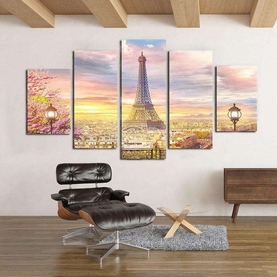 La Torre Eiffel de Francia Lienzo Artístico 5 Piezas - ARTYHC™