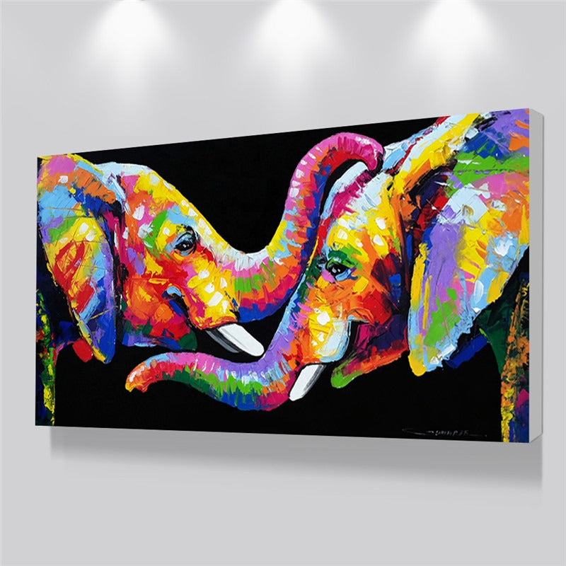 Cariño de Elefantes Lienzo Artístico 1 Pieza - ARTYHC™