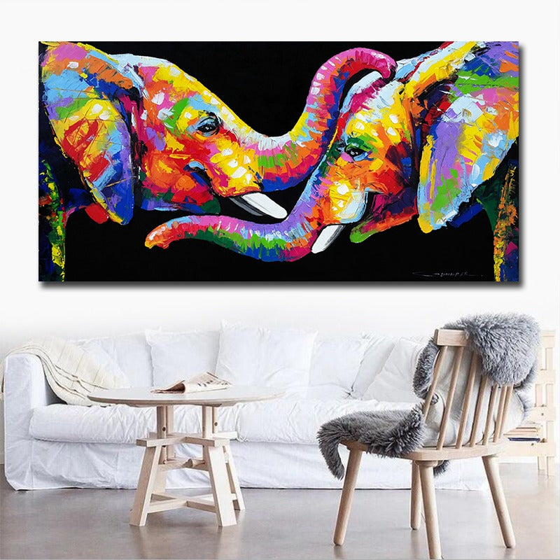 Cariño de Elefantes Lienzo Artístico 1 Pieza - ARTYHC™