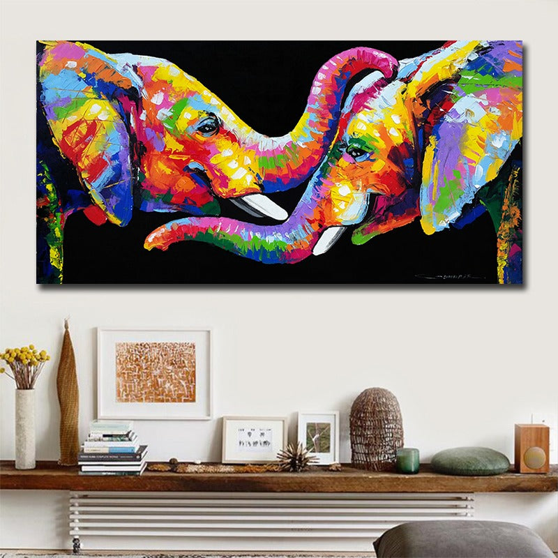 Cariño de Elefantes Lienzo Artístico 1 Pieza - ARTYHC™