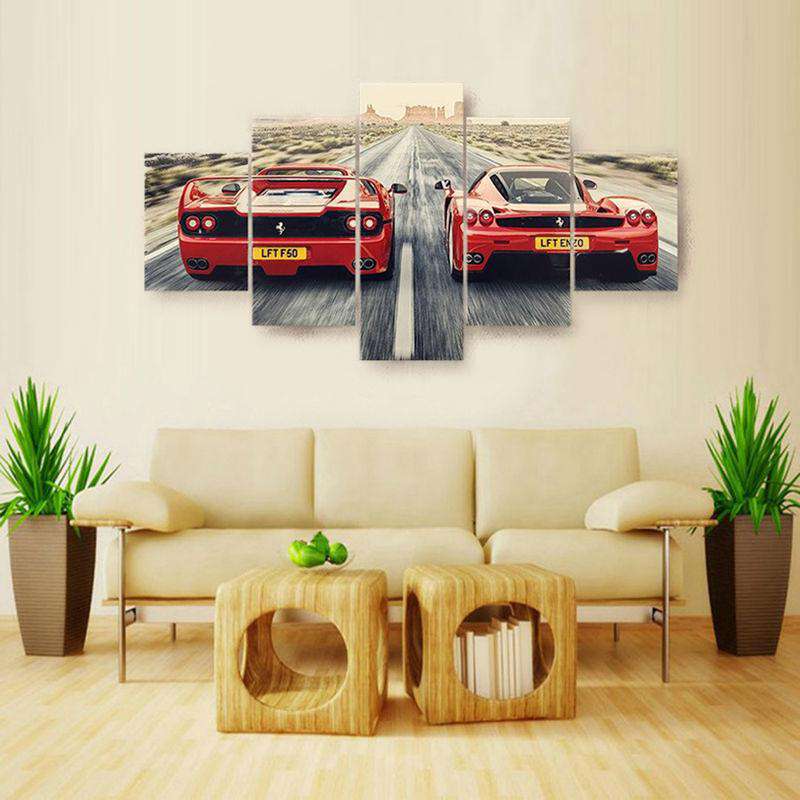 Ferrari en Acción Lienzo Artístico 5 Piezas - ARTYHC™