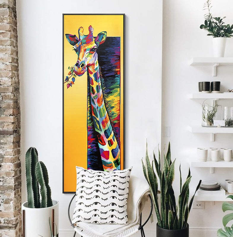 La Jirafa Colorida Lienzo Artístico 1 Pieza - ARTYHC™