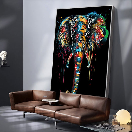 Elefante de Colores Lienzo Artístico 1 Pieza - ARTYHC™