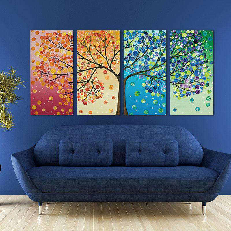 Árbol de la Vida 4 Estaciones Lienzo Artístico 4 Piezas - ARTYHC™