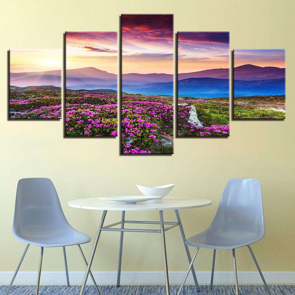 Prado Floral Lienzo Artístico 5 Piezas - ARTYHC™