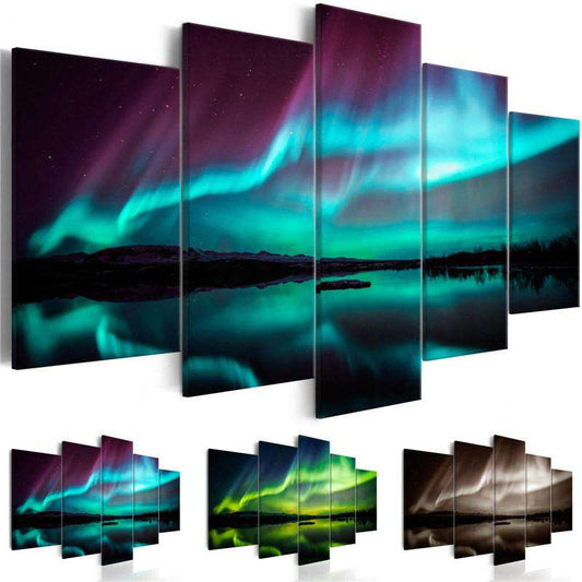 Aurora Boreal Lienzo Artístico 5 Piezas - ARTYHC™