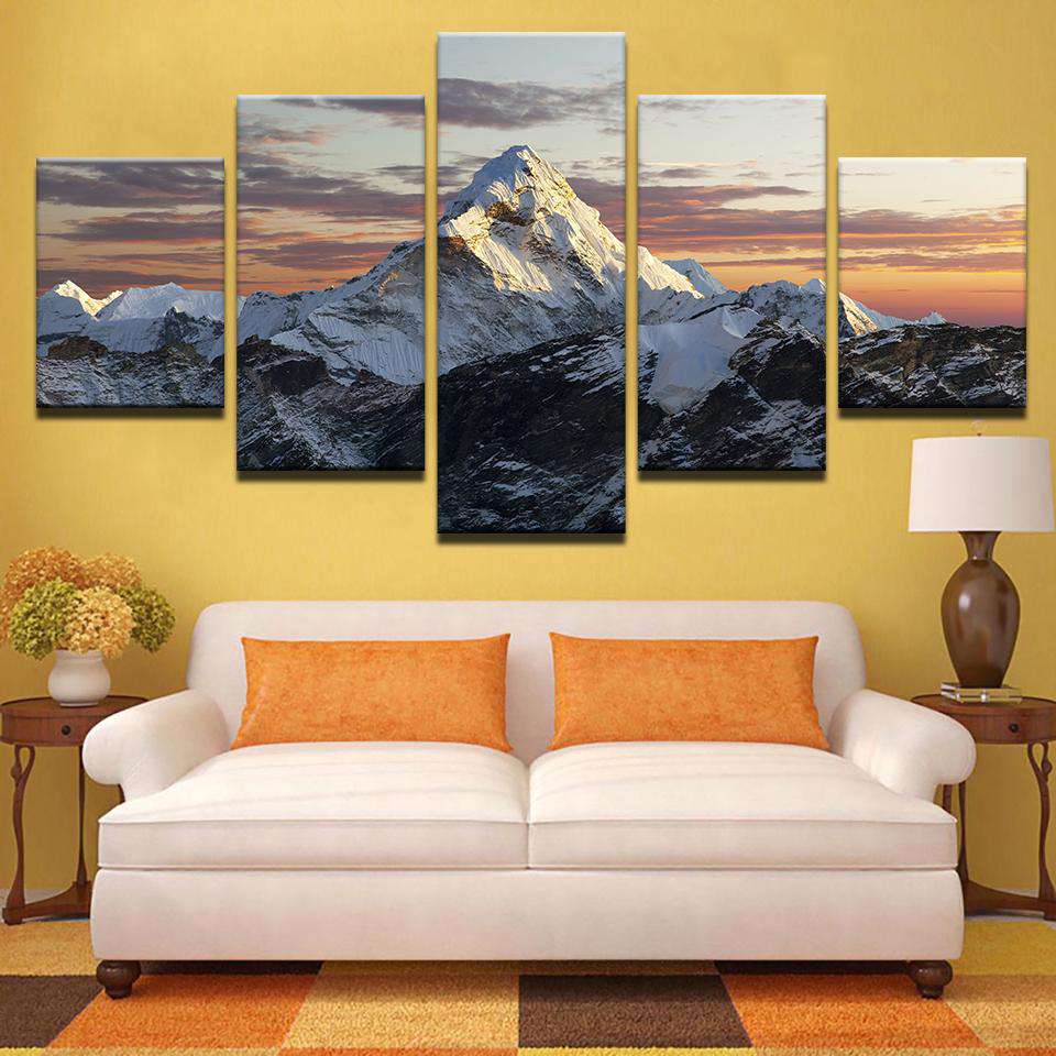 Montaña Nevada Lienzo Artístico 5 Piezas - ARTYHC™