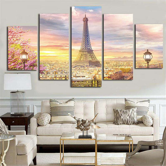 La Torre Eiffel de Francia Lienzo Artístico 5 Piezas - ARTYHC™