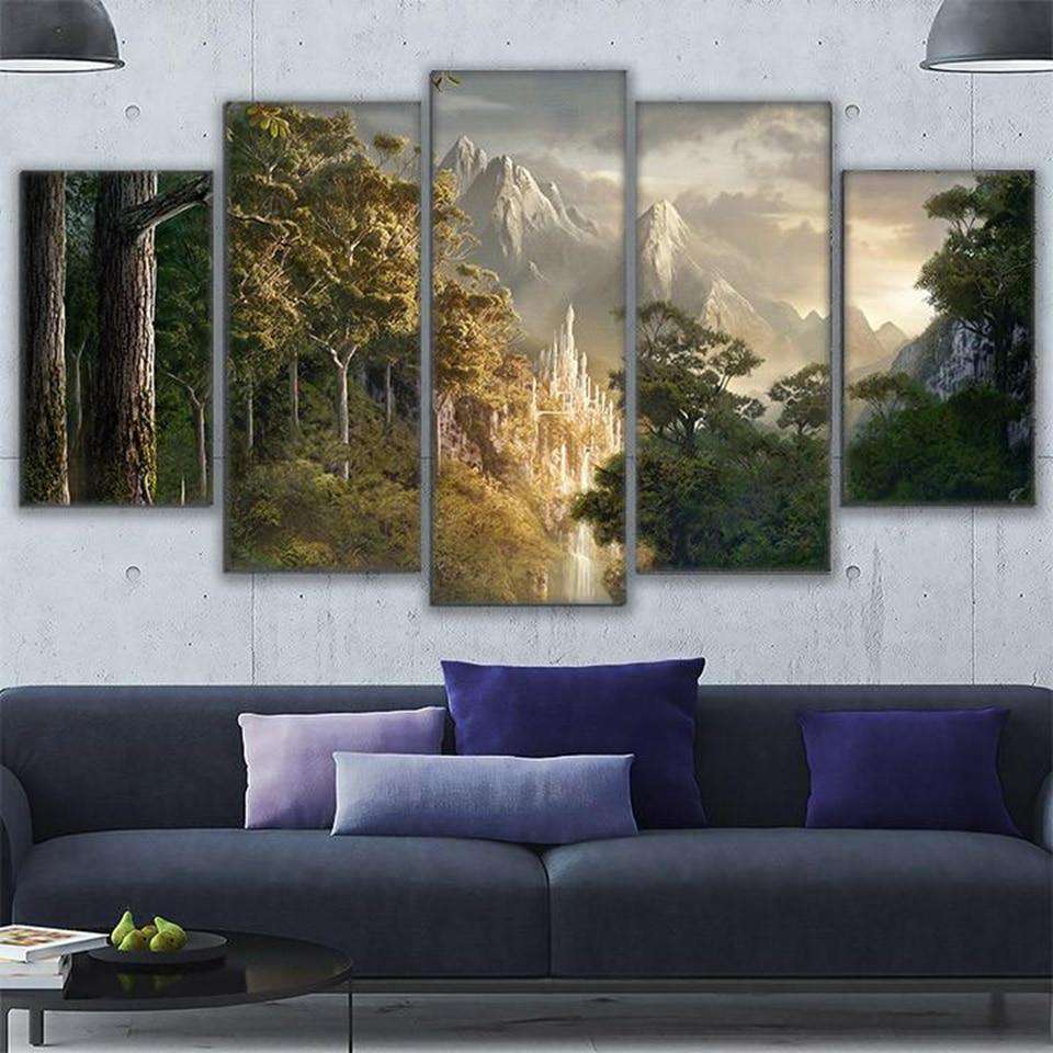 Paisaje Montañoso Lienzo Artístico 5 Piezas - ARTYHC™