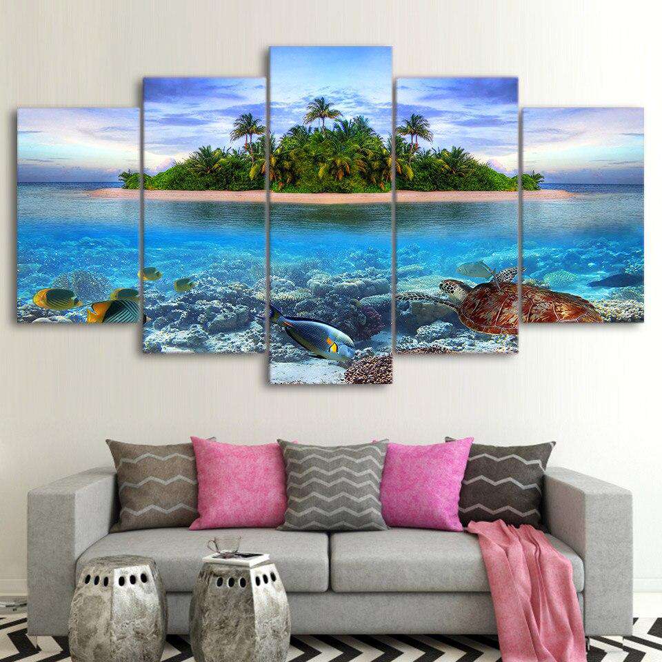 La Isla Solitaria Lienzo Artístico 5 Piezas - ARTYHC™