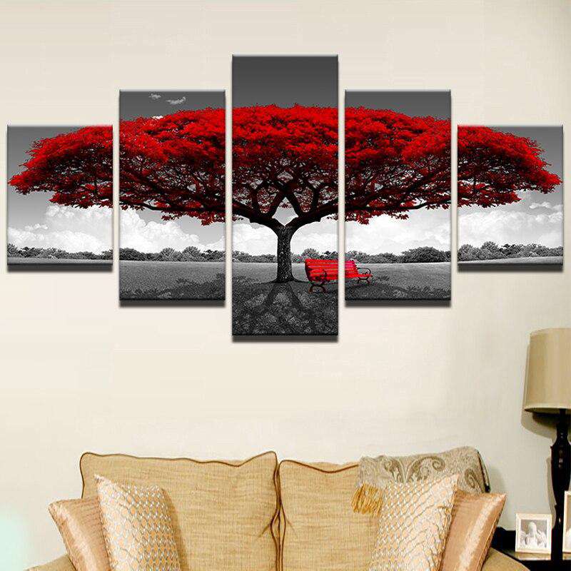 Arce Rojo Lienzo Artístico 5 Piezas - ARTYHC™
