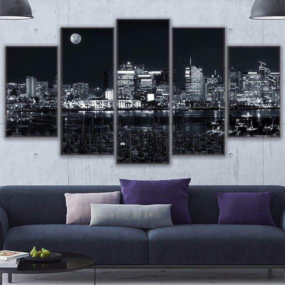 Noche en Los Angeles Lienzo Artístico 5 Piezas - ARTYHC™