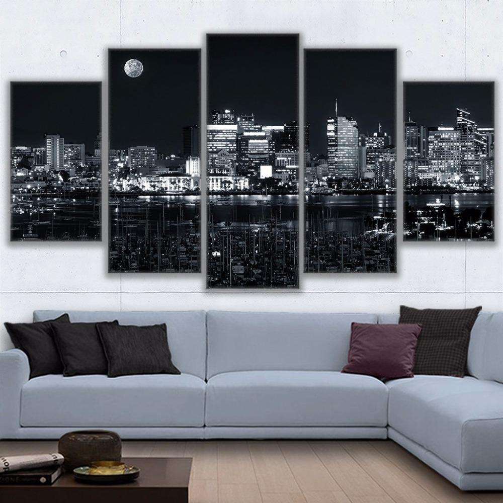 Noche en Los Angeles Lienzo Artístico 5 Piezas - ARTYHC™