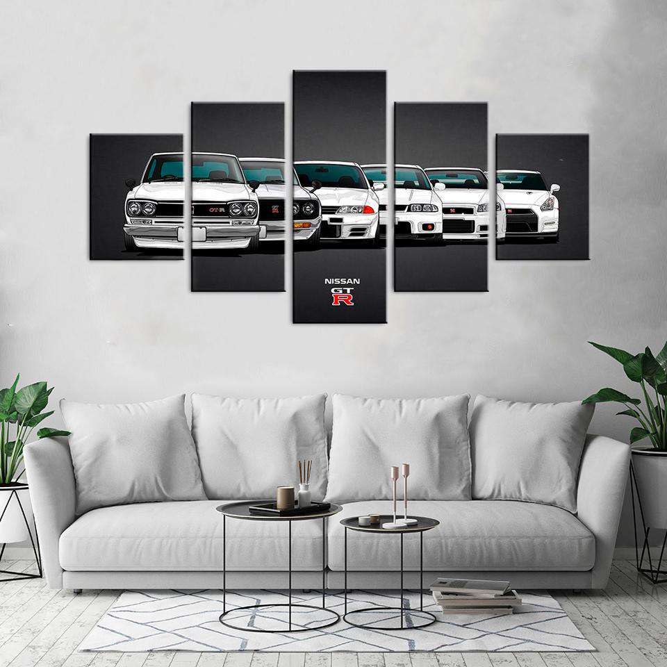 Evolución Nissan GTR Lienzo Artístico 5 Piezas - ARTYHC™