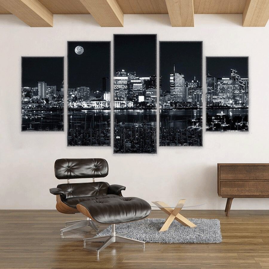 Noche en Los Angeles Lienzo Artístico 5 Piezas - ARTYHC™