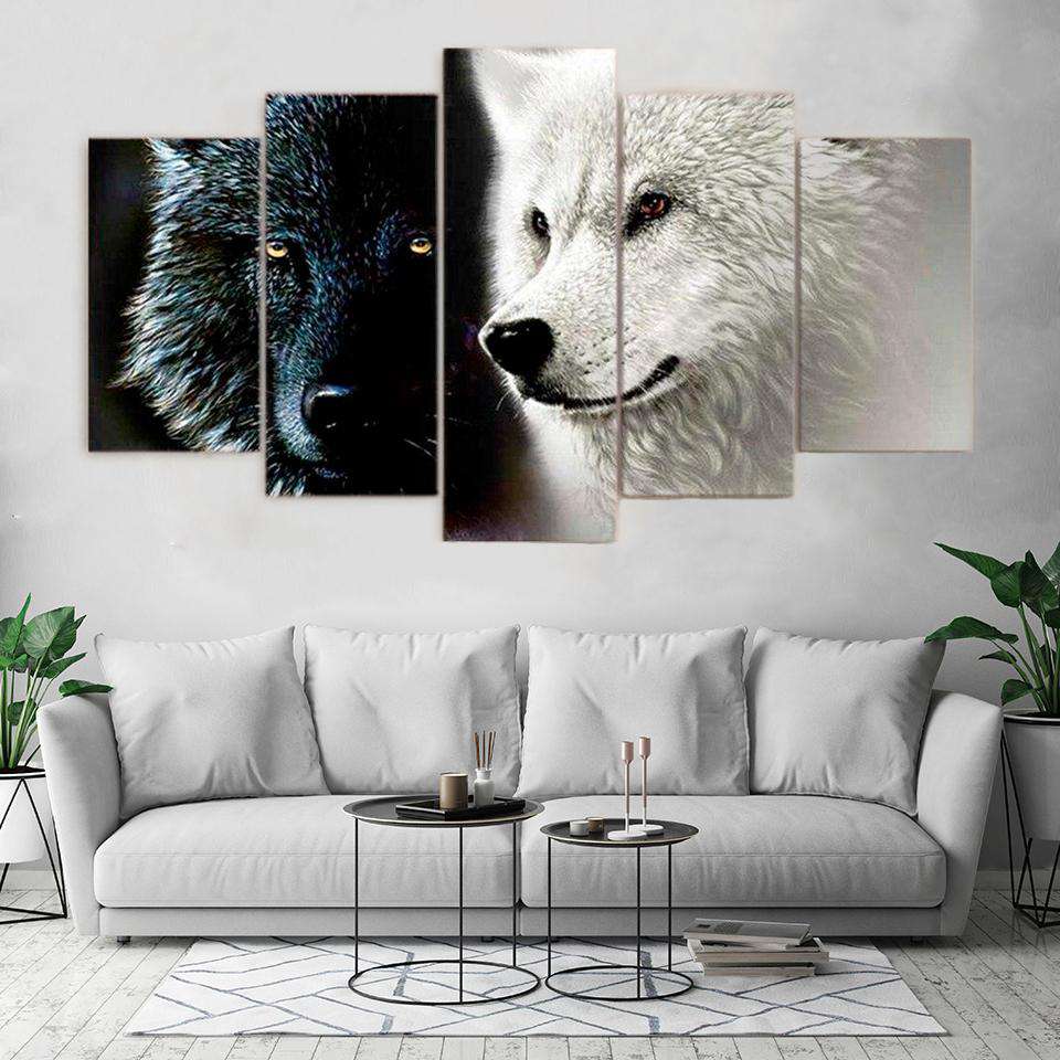 Negro y Blanco Lienzo Artístico 5 Piezas - ARTYHC™