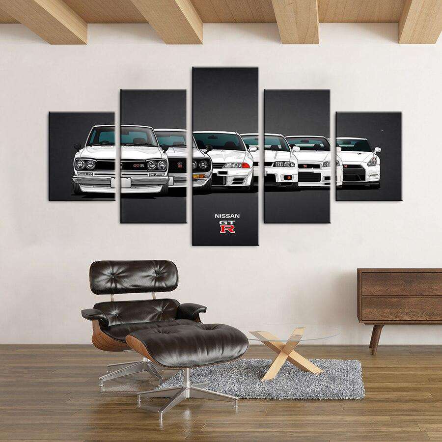 Evolución Nissan GTR Lienzo Artístico 5 Piezas - ARTYHC™