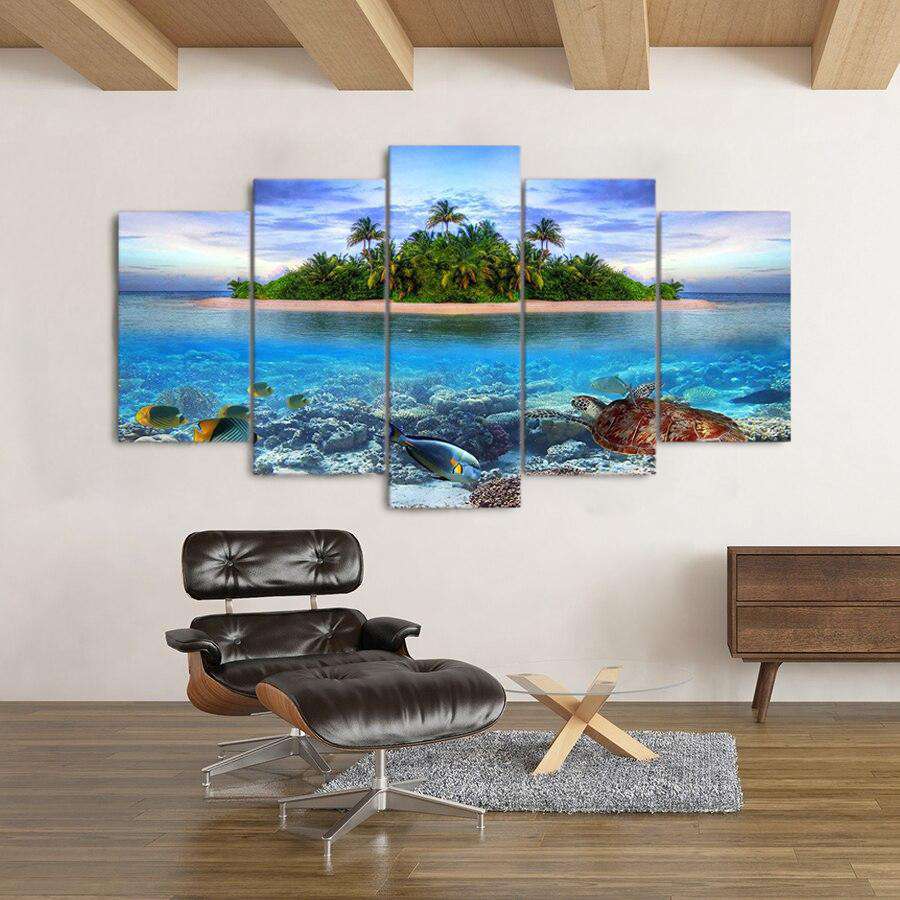 La Isla Solitaria Lienzo Artístico 5 Piezas - ARTYHC™
