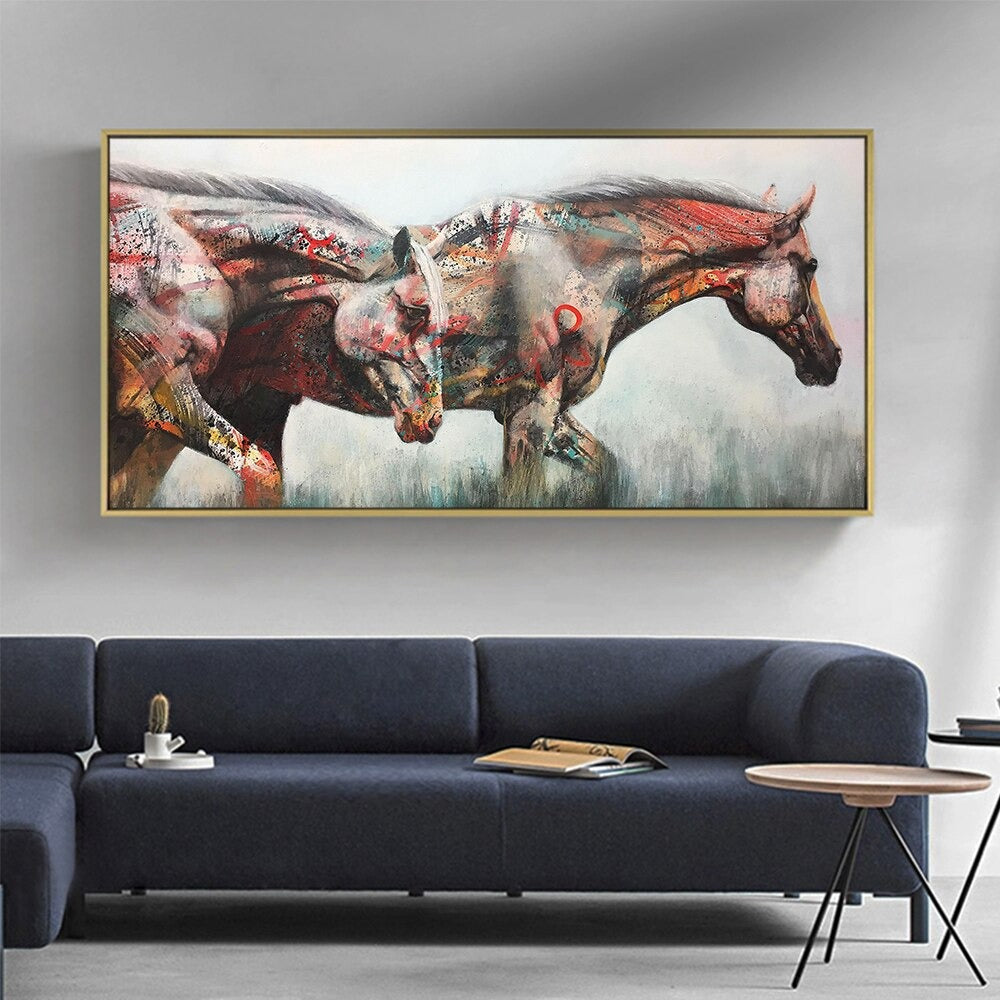 Los 2 Caballos Lienzo Artístico 1 Pieza - ARTYHC™