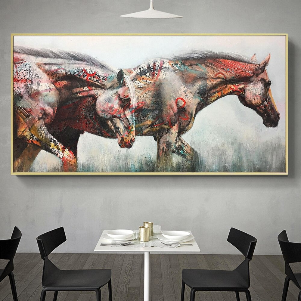 Los 2 Caballos Lienzo Artístico 1 Pieza - ARTYHC™
