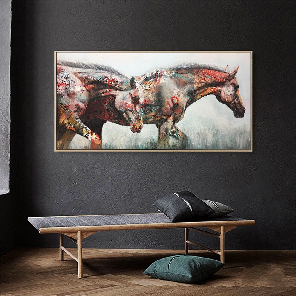 Los 2 Caballos Lienzo Artístico 1 Pieza - ARTYHC™