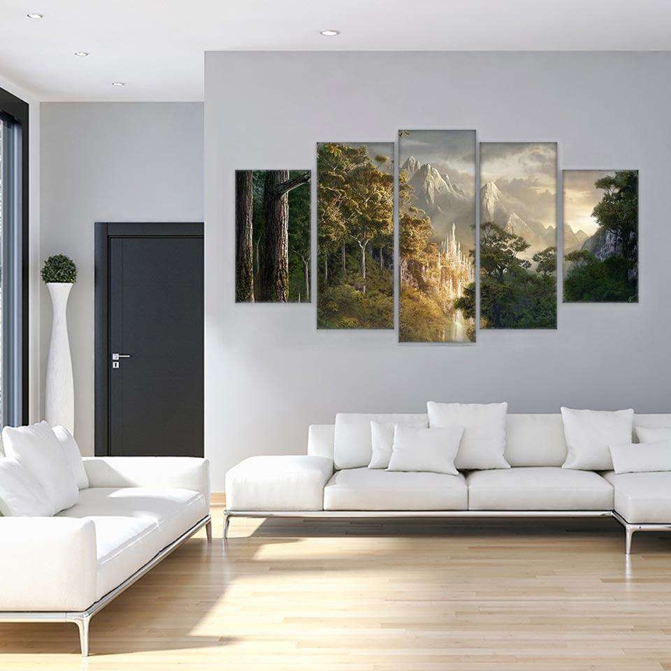 Paisaje Montañoso Lienzo Artístico 5 Piezas - ARTYHC™